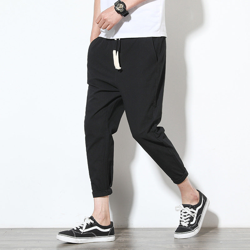 Summer men's pants pants linen Korean trend loose casual pants feet cotton Mahal pants men's pants