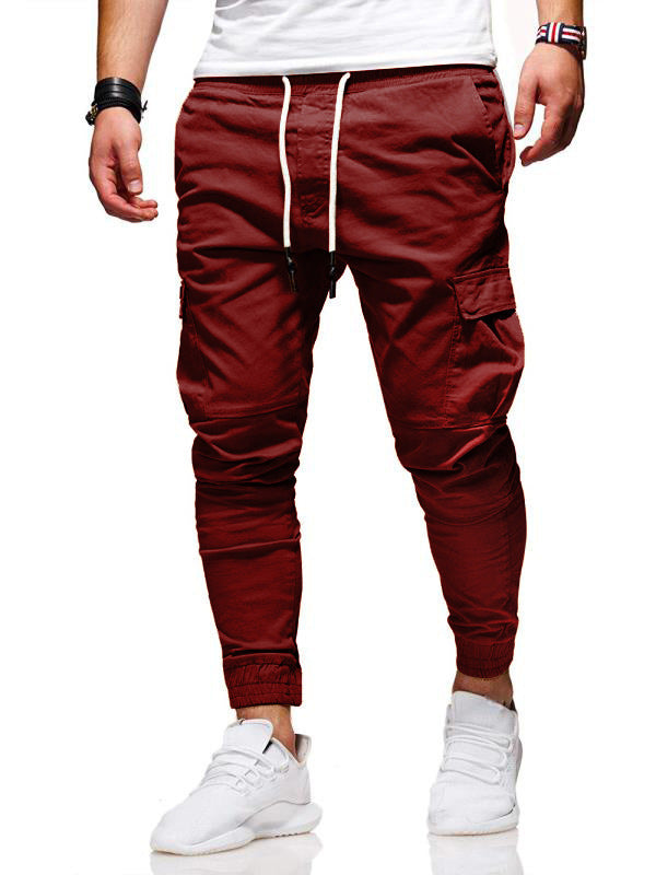 Tethered Elastic Sports Baggy Pants Long Casual Pants Jogging Pants