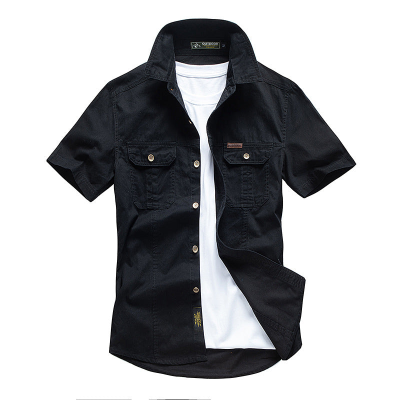 Short Sleeve Shirt Men's Cotton Work Shirt