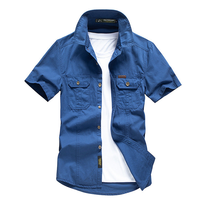 Short Sleeve Shirt Men's Cotton Work Shirt