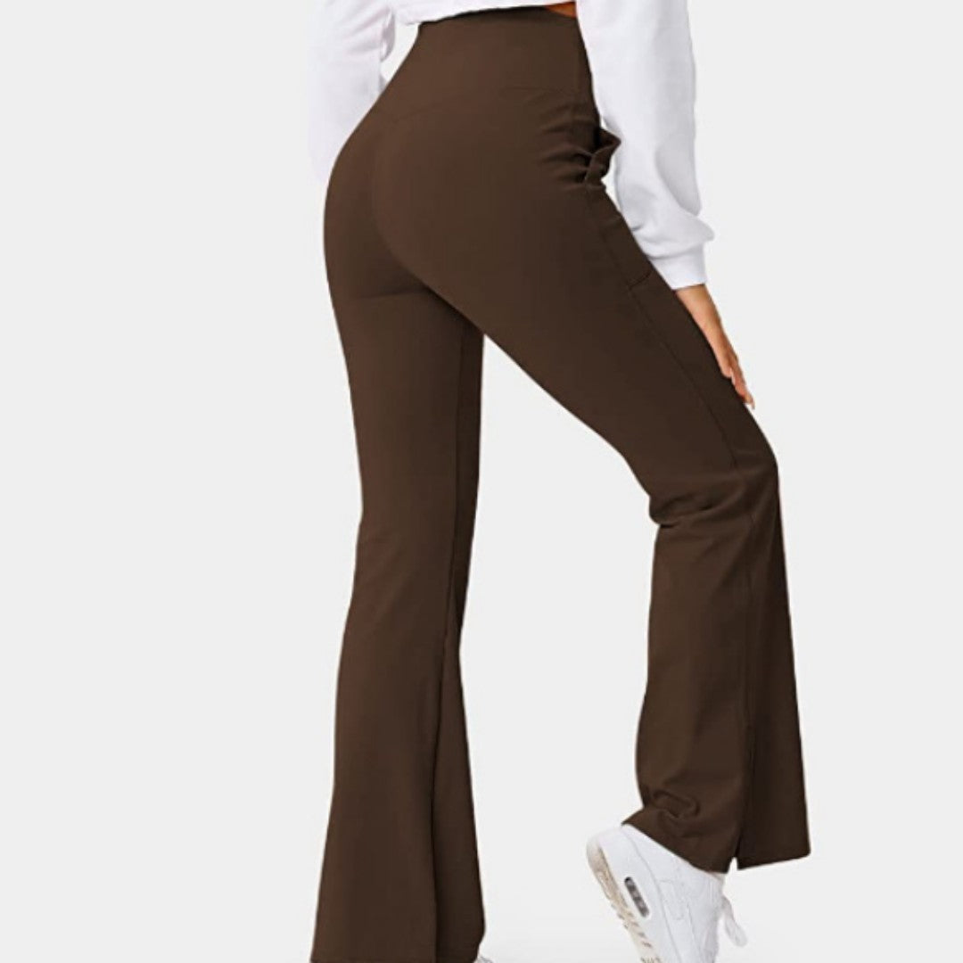 Spring Women's Workout Exercise Pants Akimbo Pants Split Flared Pants