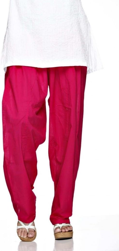 ladyline Plain Cotton Salwar Pants with Drawstring Closure Indian Baggy Pants for Women Yoga