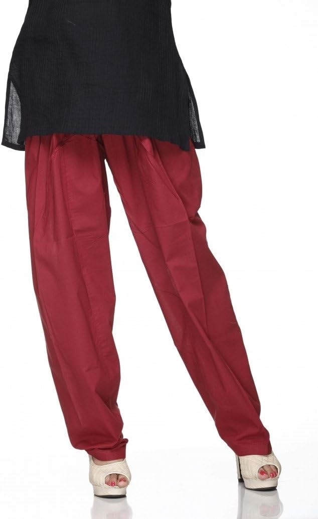 ladyline Plain Cotton Salwar Pants with Drawstring Closure Indian Baggy Pants for Women Yoga