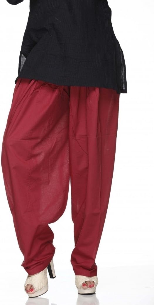 ladyline Plain Cotton Salwar Pants with Elastic Closure Indian Baggy Pants for Women Yoga