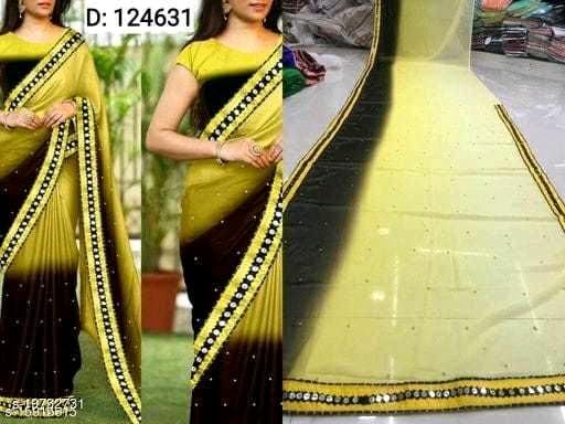 Women's Georgette Indian Saree with Blouse Piece