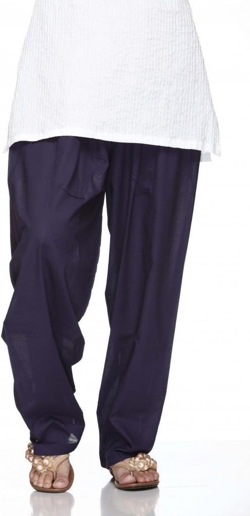 ladyline Plain Cotton Salwar Pants with Drawstring Closure Indian Baggy Pants for Women Yoga