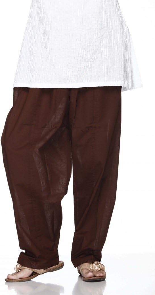 ladyline Plain Cotton Salwar Pants with Elastic Closure Indian Baggy Pants for Women Yoga