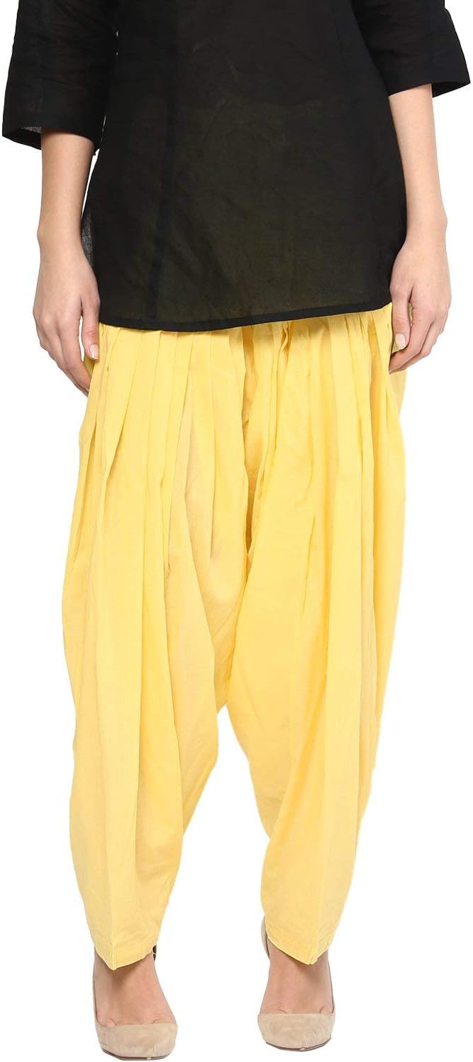 ladyline Plain Cotton Salwar Pants with Elastic Closure Indian Baggy Pants for Women Yoga