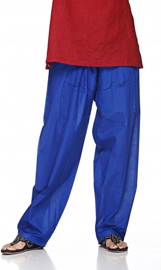 ladyline Plain Cotton Salwar Pants with Elastic Closure Indian Baggy Pants for Women Yoga