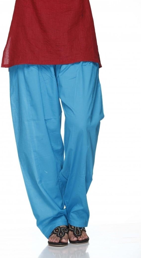 ladyline Plain Cotton Salwar Pants with Drawstring Closure Indian Baggy Pants for Women Yoga