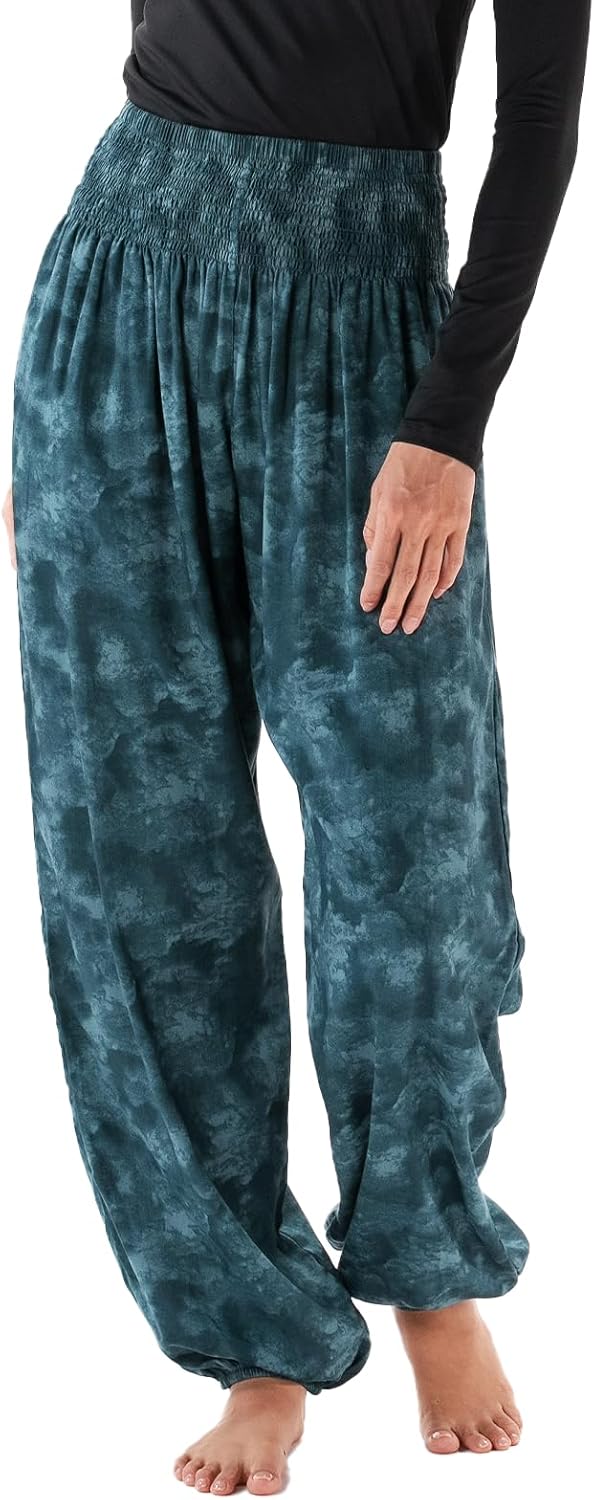 Lotus and Luna Women's Harem Pants Thai Pants for Beach & Lounge High Waisted Flowy Boho Pants Genie Pants Yoga Pants