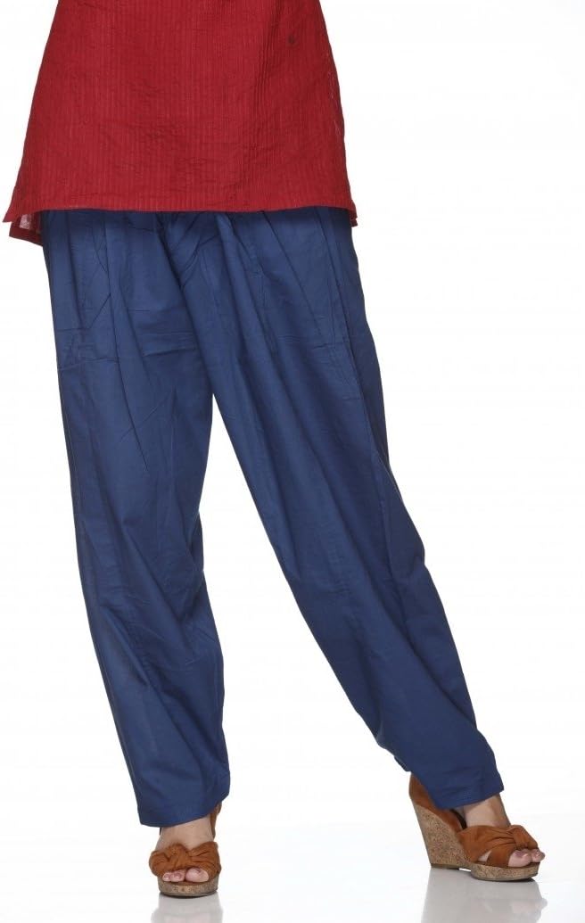 ladyline Plain Cotton Salwar Pants with Elastic Closure Indian Baggy Pants for Women Yoga