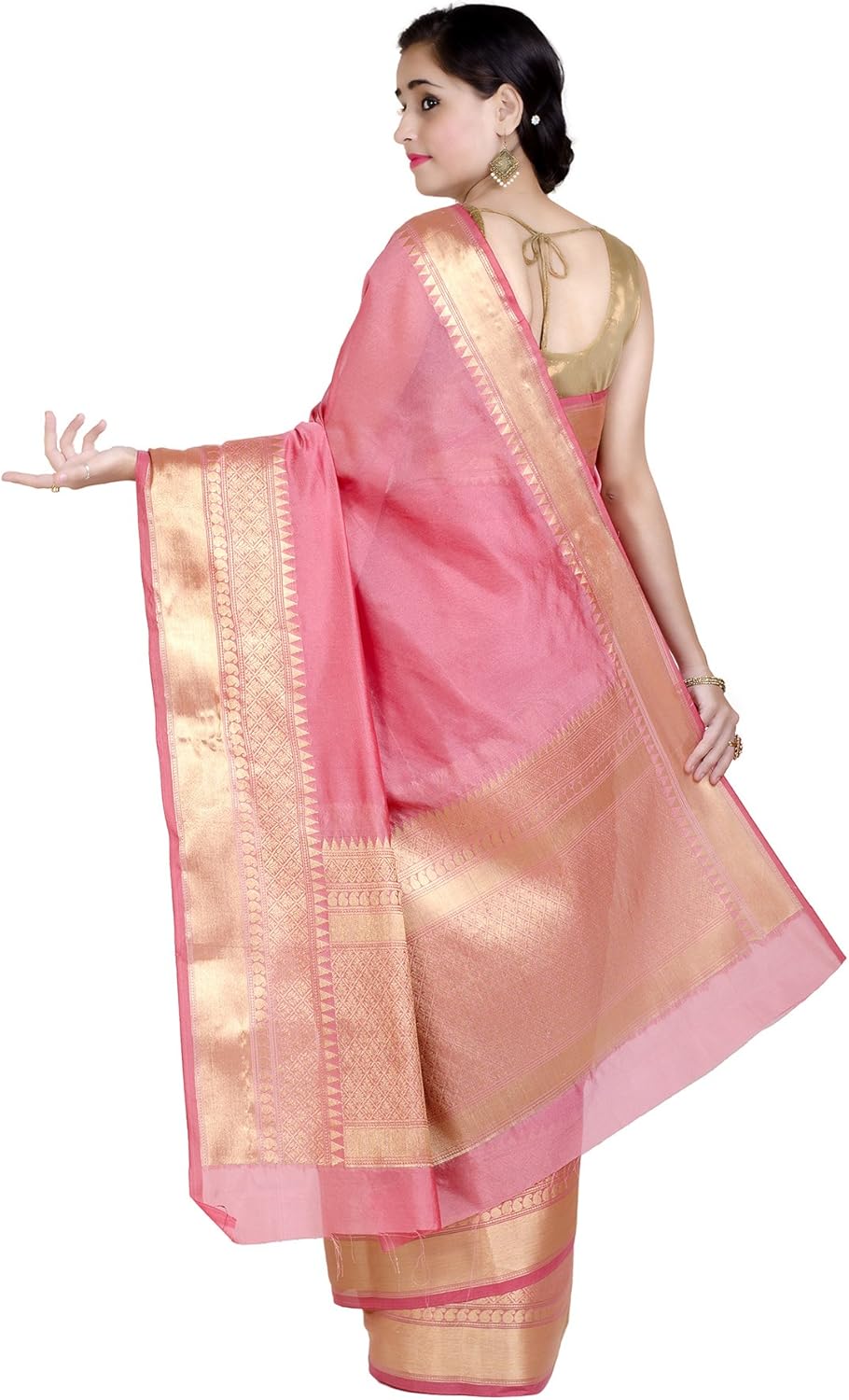 Chandrakala Banarasi Saree for Women with Unstitched Blouse Piece Indian Wear (1258)