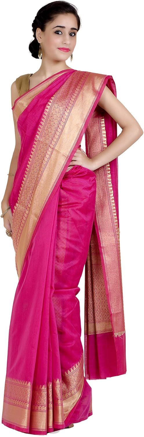 Chandrakala Banarasi Saree for Women with Unstitched Blouse Piece Indian Wear (1258)