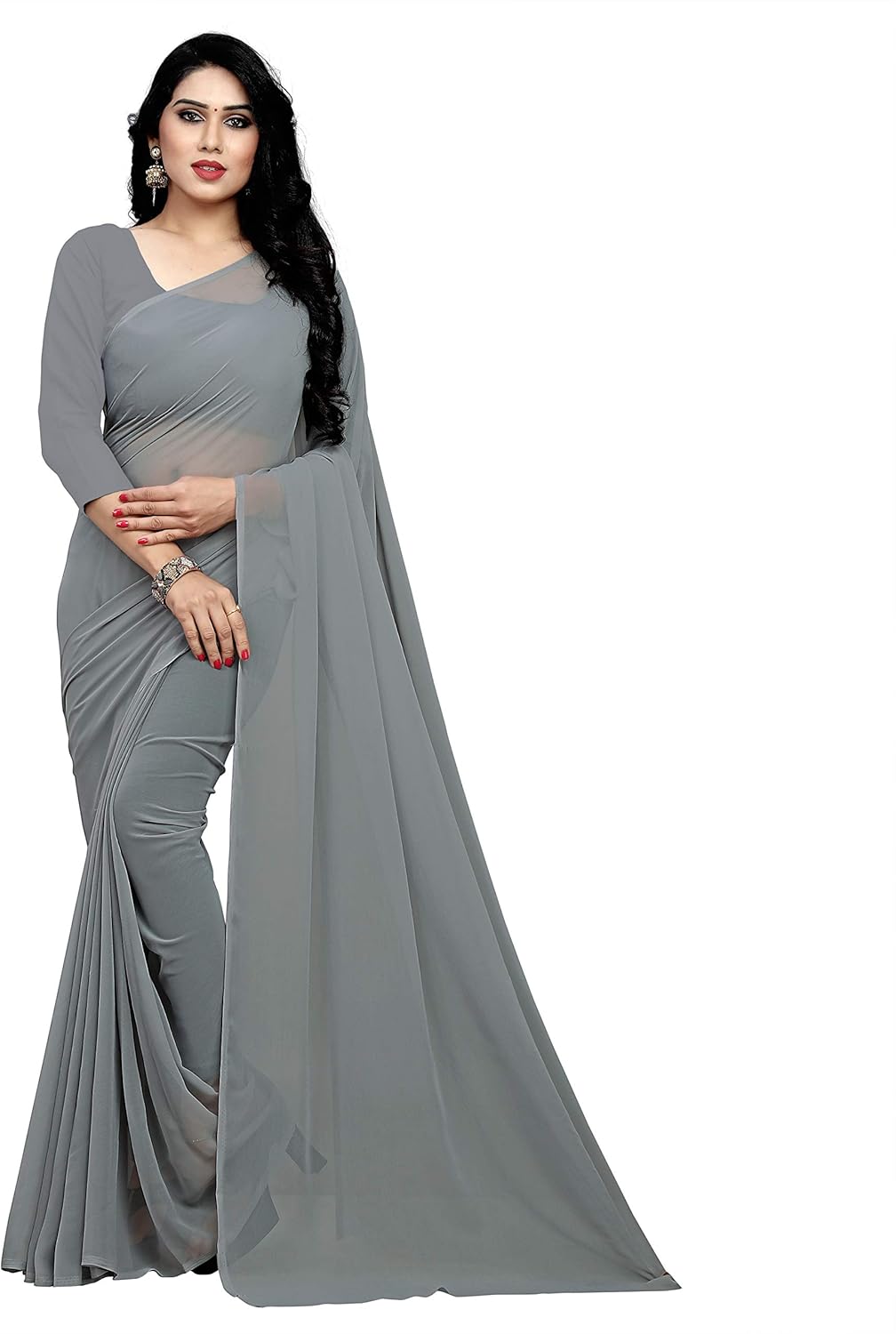 Women's Georgette Saree With Unstiched Blouse Piece