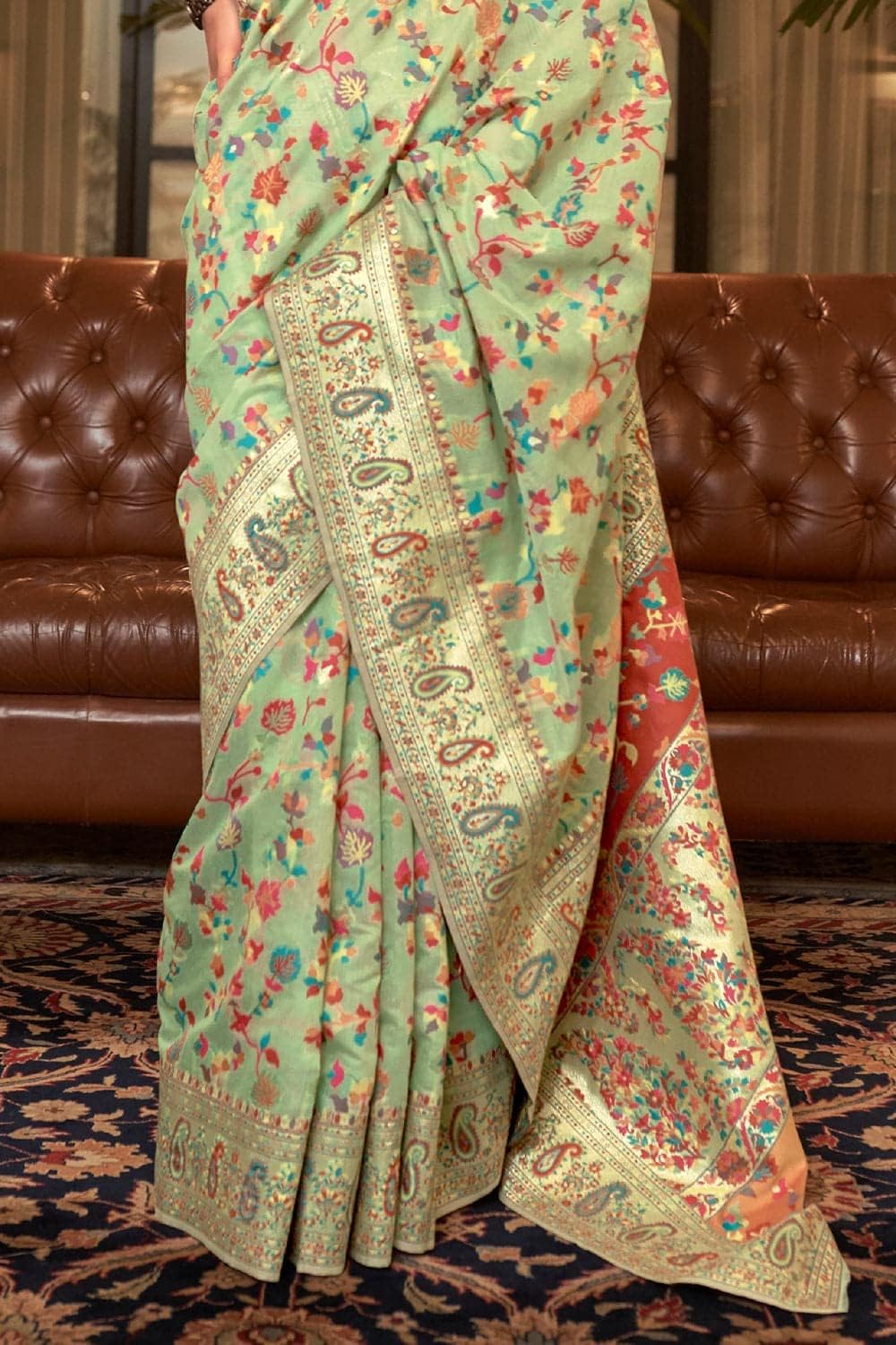 Women's Kanjivaram Soft Silk Saree With Blouse Piece 6.3metres