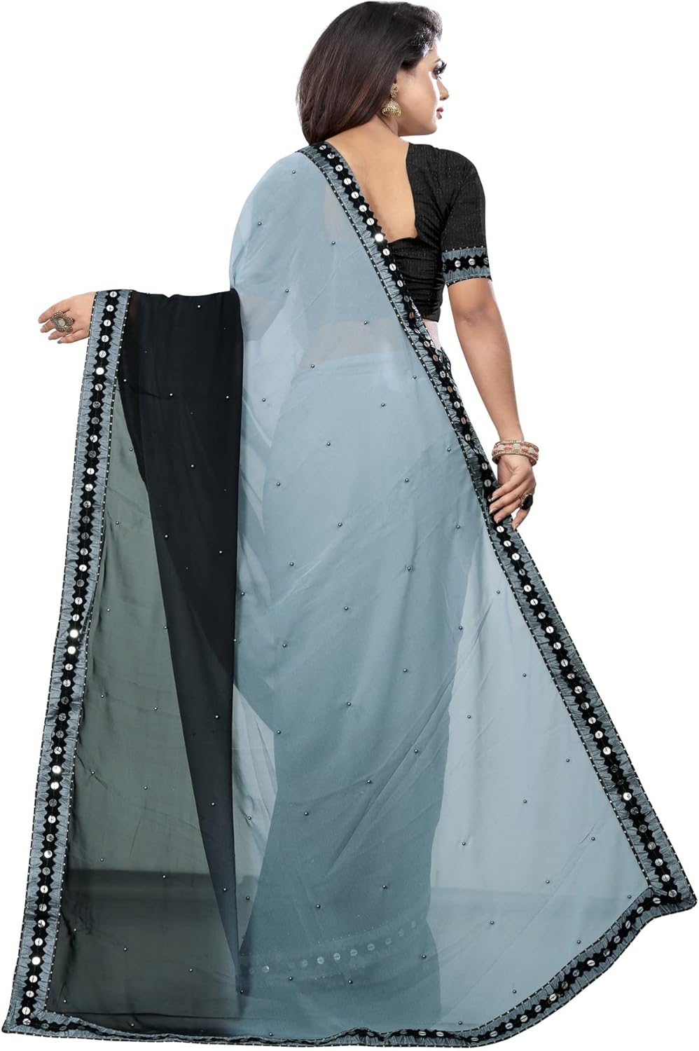 Women's Georgette Indian Saree with Blouse Piece