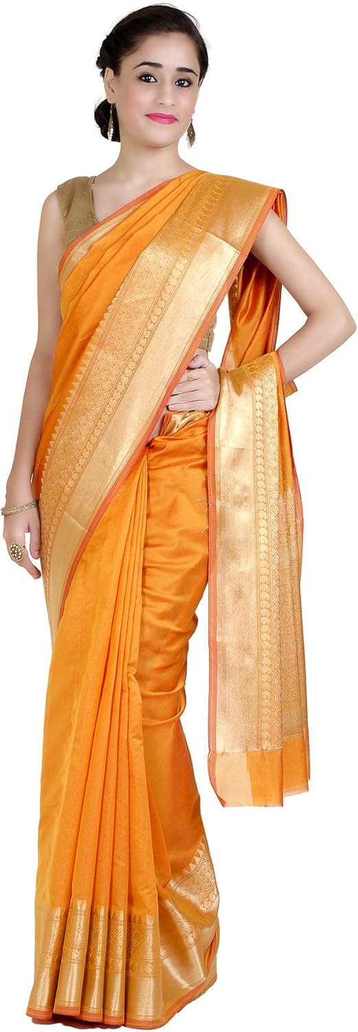 Chandrakala Banarasi Saree for Women with Unstitched Blouse Piece Indian Wear (1258)