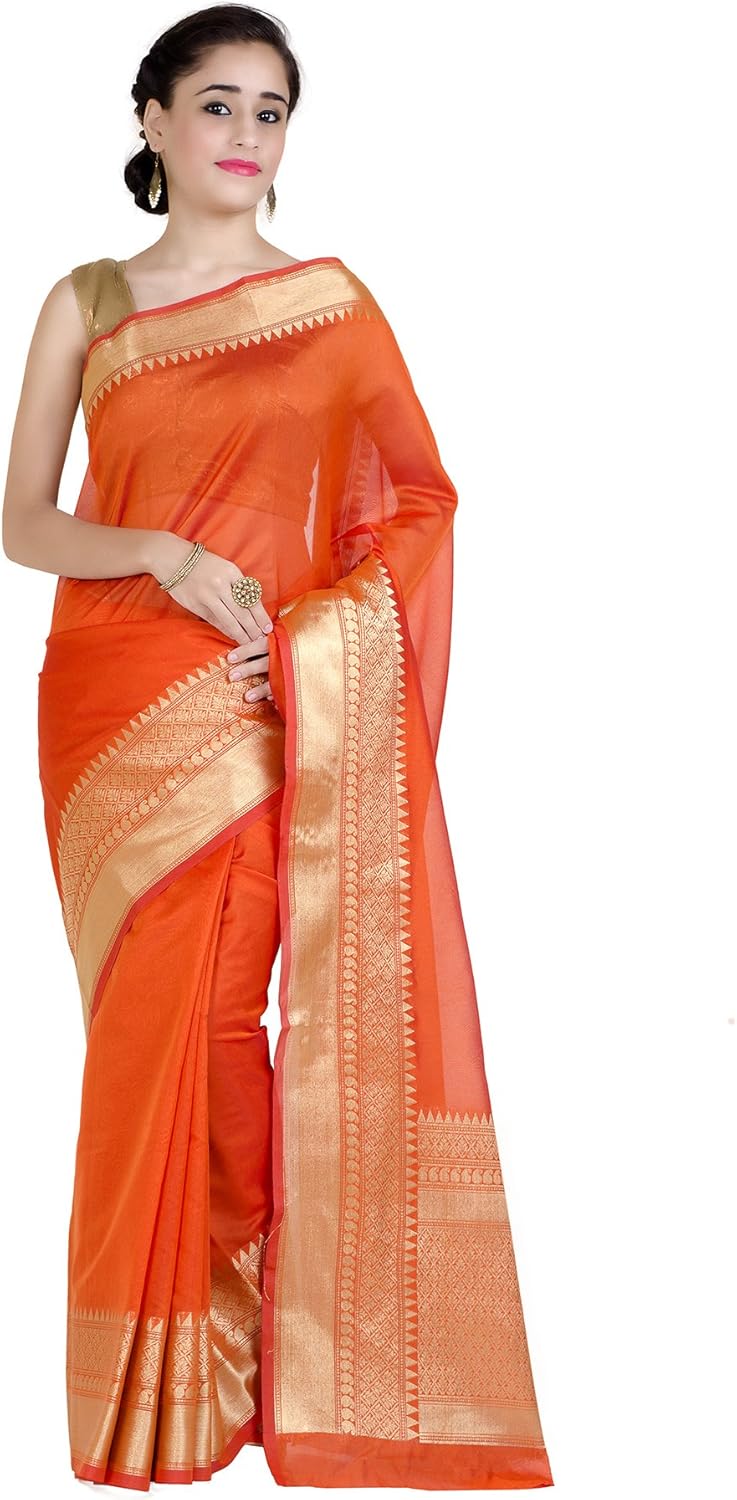 Chandrakala Banarasi Saree for Women with Unstitched Blouse Piece Indian Wear (1258)