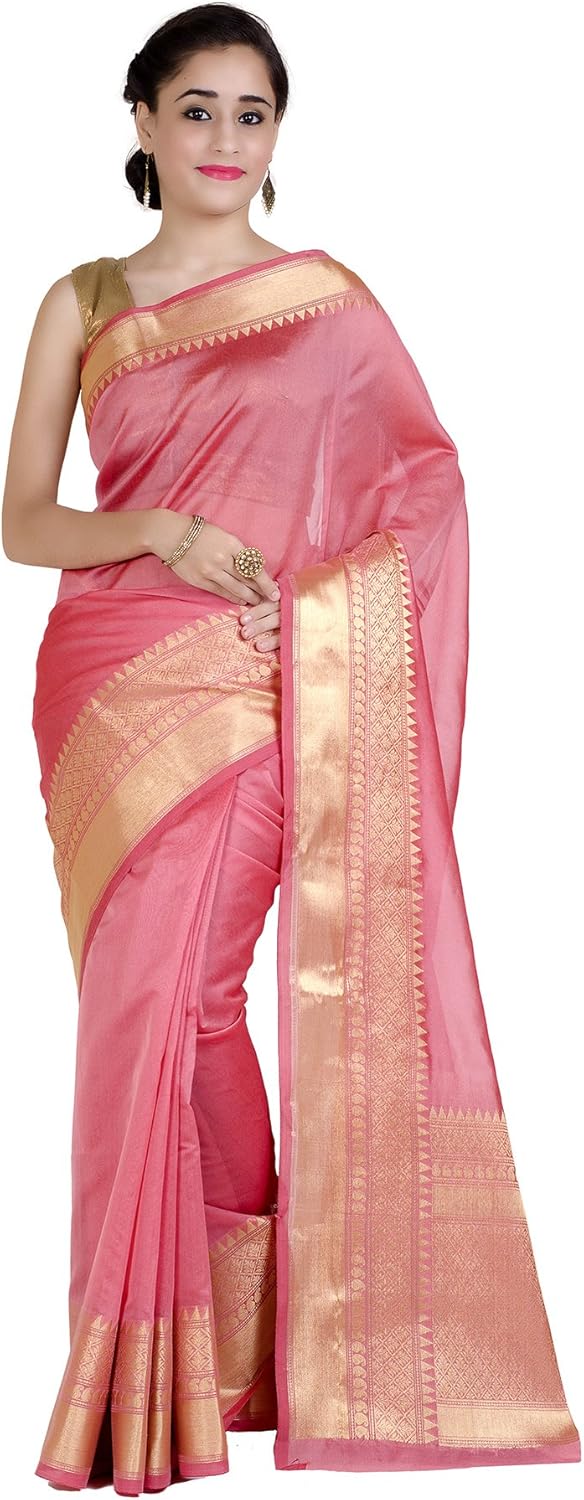 Chandrakala Banarasi Saree for Women with Unstitched Blouse Piece Indian Wear (1258)