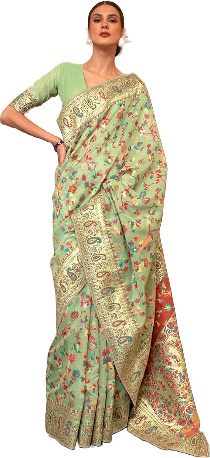 Women's Kanjivaram Soft Silk Saree With Blouse Piece 6.3metres