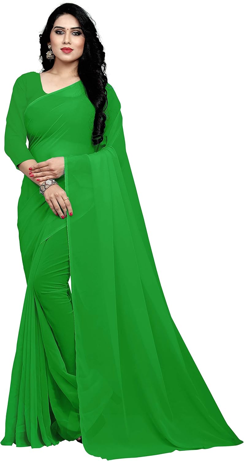 Women's Georgette Saree With Unstiched Blouse Piece