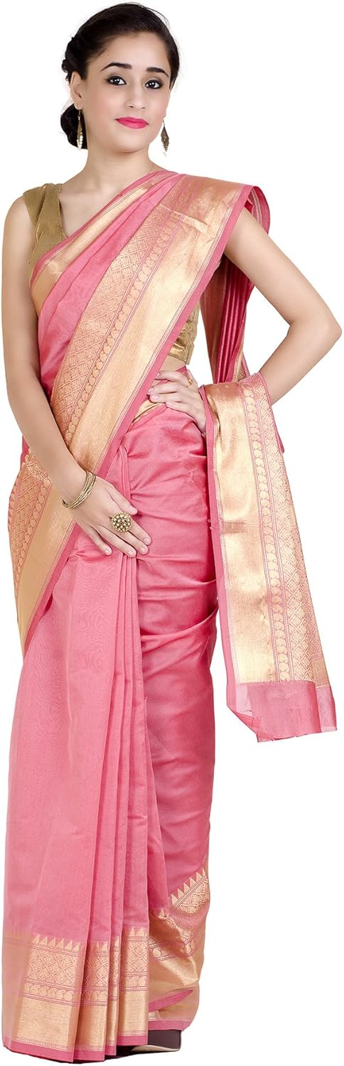 Chandrakala Banarasi Saree for Women with Unstitched Blouse Piece Indian Wear (1258)