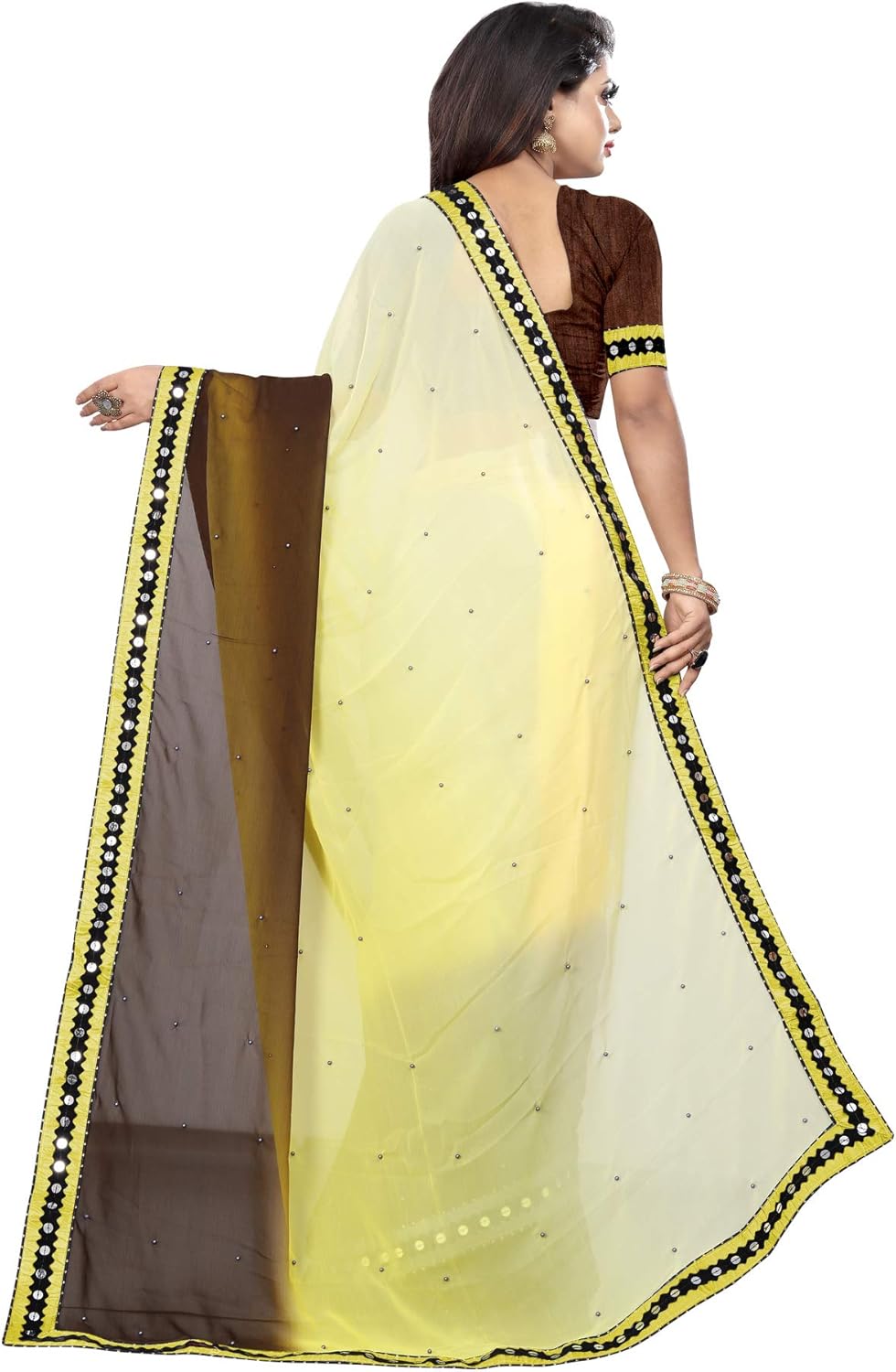 Women's Georgette Indian Saree with Blouse Piece