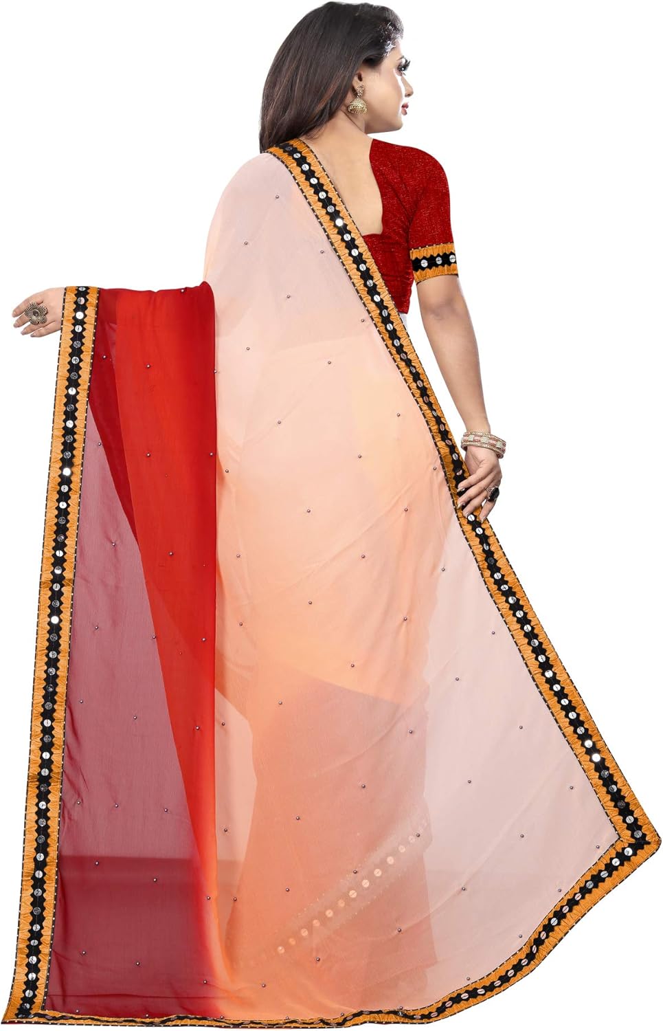 Women's Georgette Indian Saree with Blouse Piece