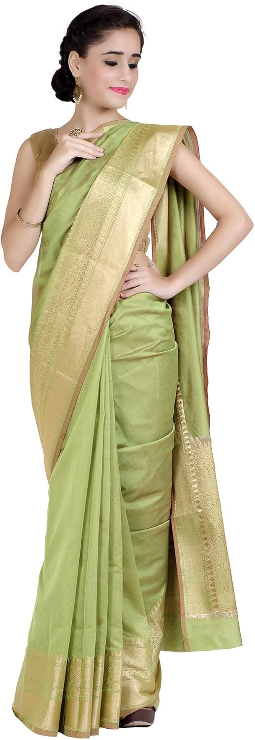 Chandrakala Banarasi Saree for Women with Unstitched Blouse Piece Indian Wear (1258)