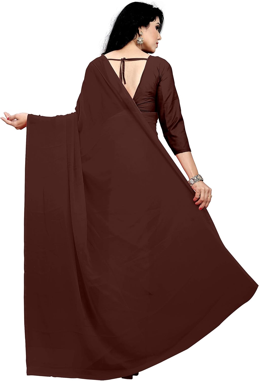 Women's Georgette Saree With Unstiched Blouse Piece