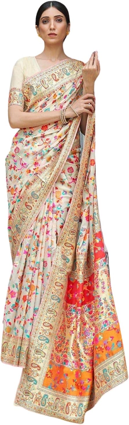 Women's Kanjivaram Soft Silk Saree With Blouse Piece 6.3metres