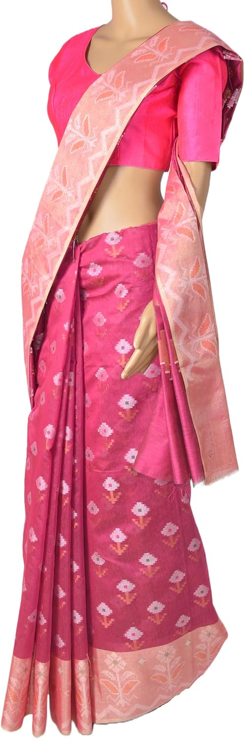 Chandrakala Banarasi Saree for Women with Unstitched Blouse Piece Indian Wear (1436-P)