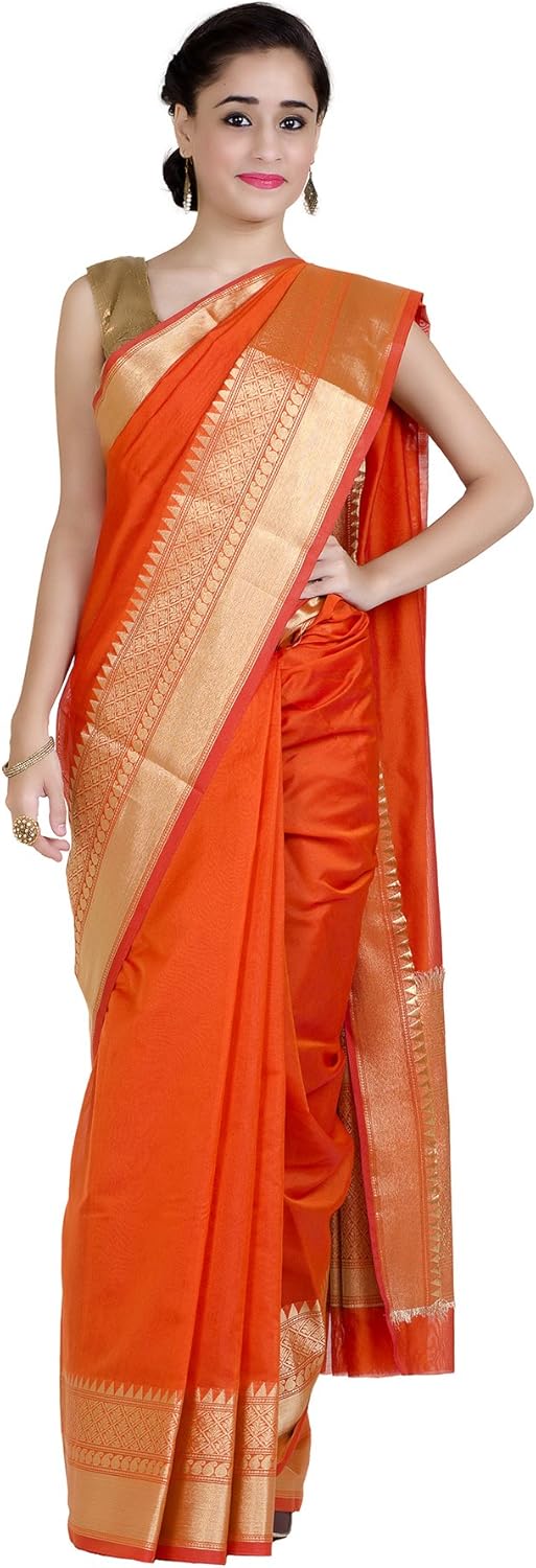 Chandrakala Banarasi Saree for Women with Unstitched Blouse Piece Indian Wear (1258)