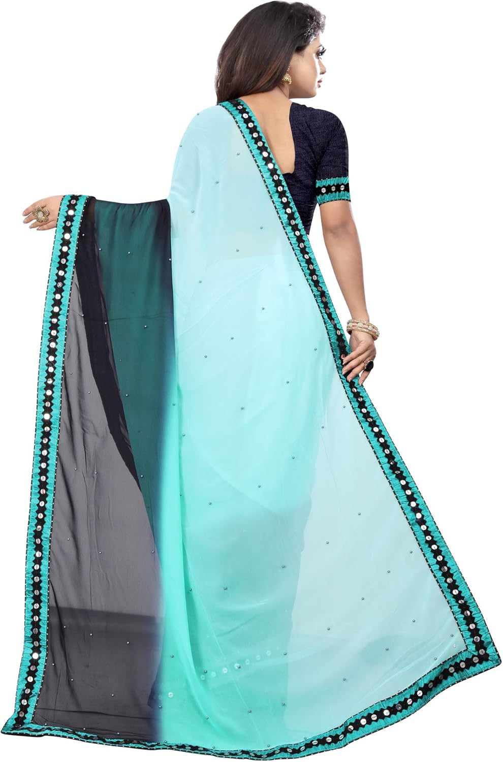 Women's Georgette Indian Saree with Blouse Piece