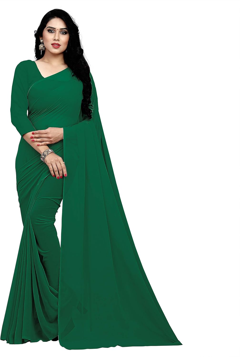 Women's Georgette Saree With Unstiched Blouse Piece