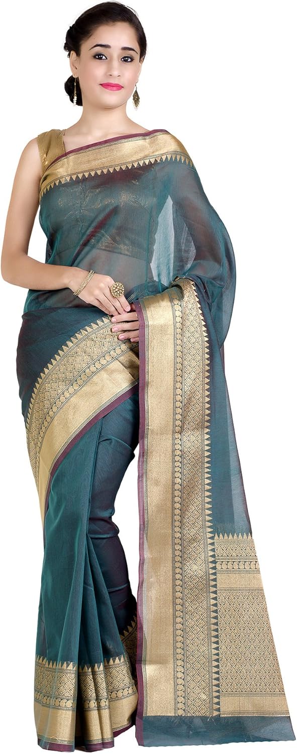 Chandrakala Banarasi Saree for Women with Unstitched Blouse Piece Indian Wear (1258)