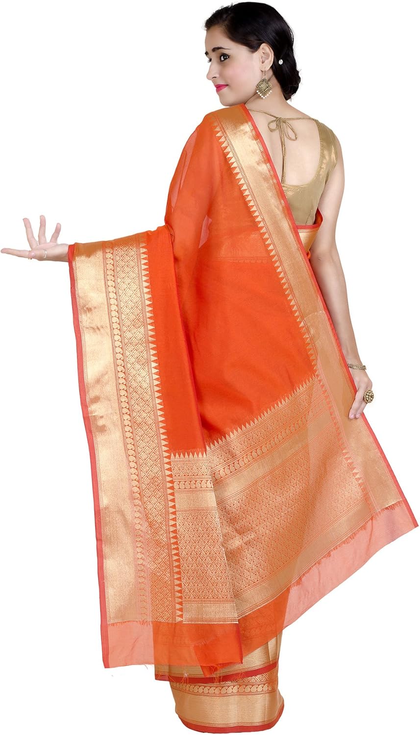 Chandrakala Banarasi Saree for Women with Unstitched Blouse Piece Indian Wear (1258)