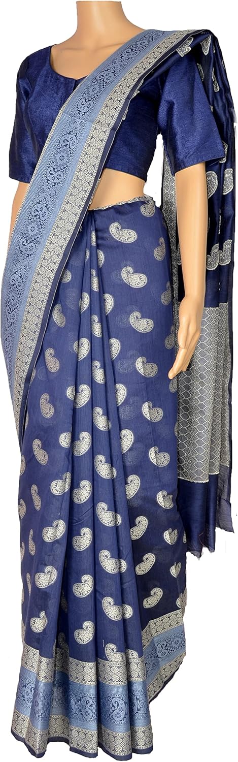 Chandrakala Banarasi Saree for Women with Unstitched Blouse Piece Indian Wear (1436-P)