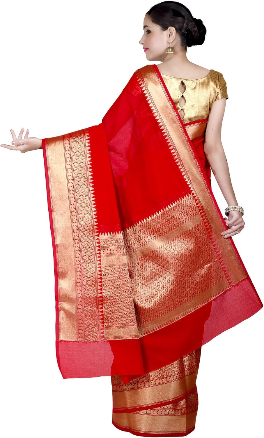 Chandrakala Banarasi Saree for Women with Unstitched Blouse Piece Indian Wear (1258)