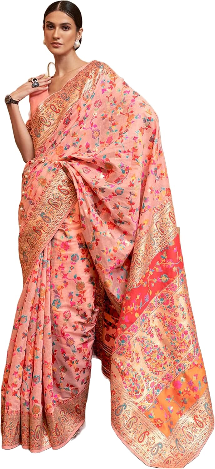 Women's Kanjivaram Soft Silk Saree With Blouse Piece 6.3metres